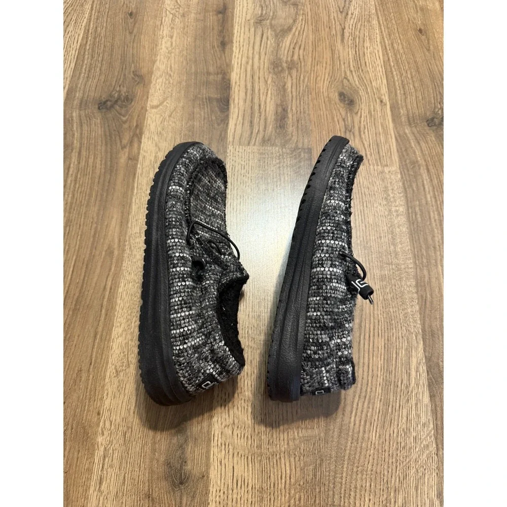 Hey Dude Kids Gray Knit Moccasin Shoes